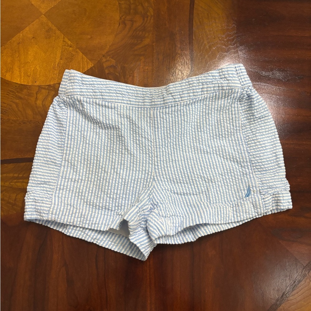 Nautica Kids Light Blue and White Seersucker Shorts